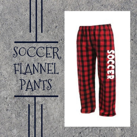 Comfortable and stylish Customized Soccer Flannel Pants, perfect for soccer players, team gifts, and casual loungewear.


