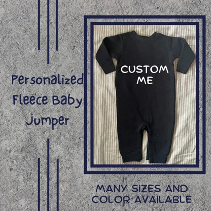 Luxuriously soft Customized Infant Baby Fleece Jumper, a premium personalized gift for newborns and infants.
