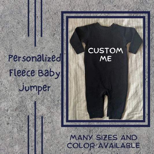 Luxuriously soft Customized Infant Baby Fleece Jumper, a premium personalized gift for newborns and infants.
