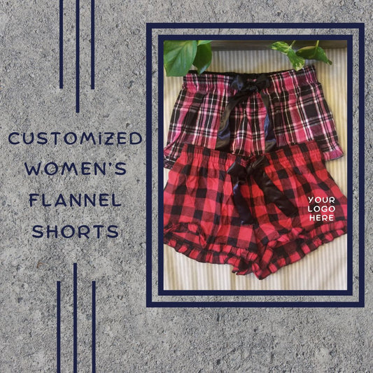 Soft and stylish Custom Flannel Women's Shorts by Boxercraft, perfect for lounging, bridal parties, and personalized gifts