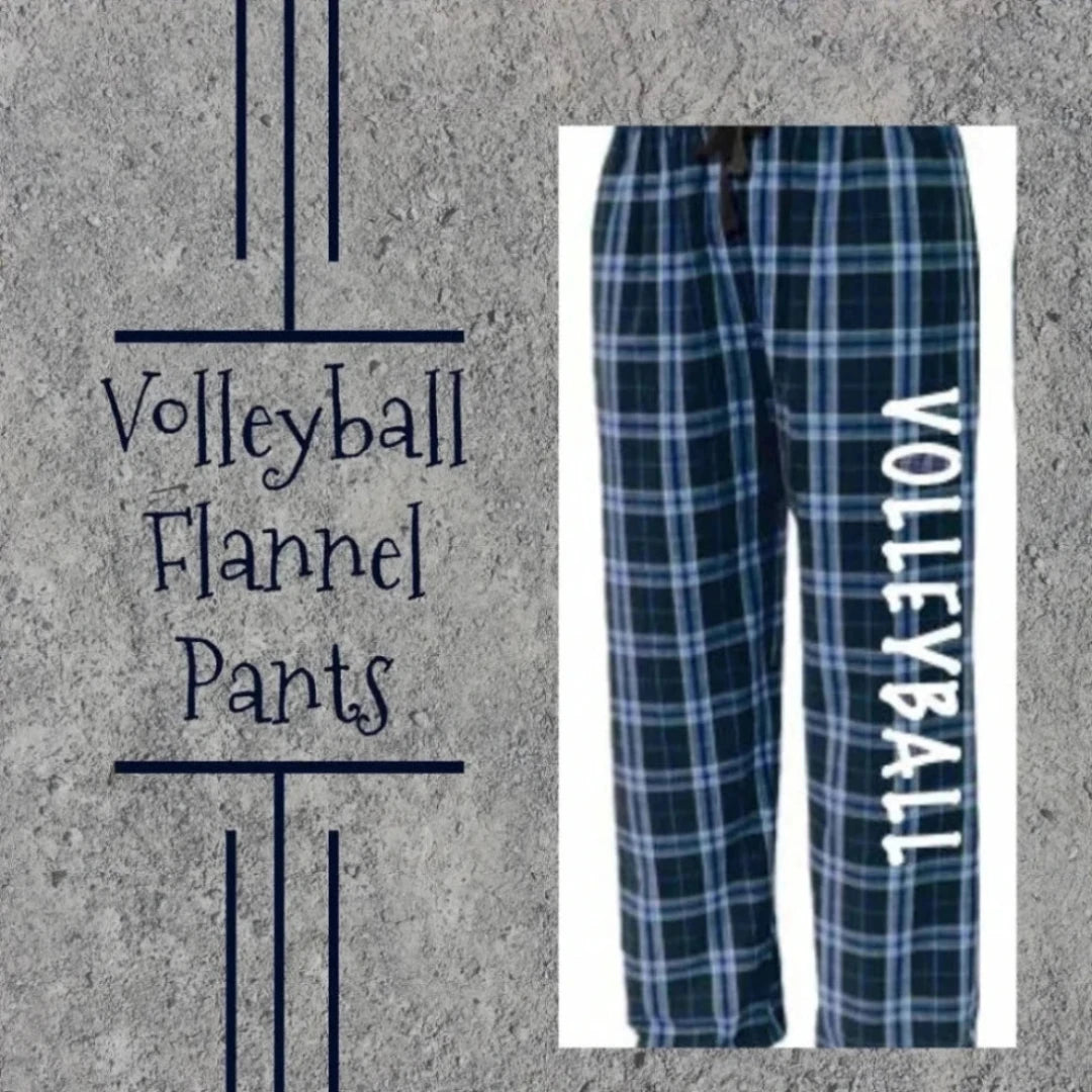 Soft and stylish Personalized Volleyball Flannel Pants, perfect for volleyball players, team gifts, and casual loungewear
