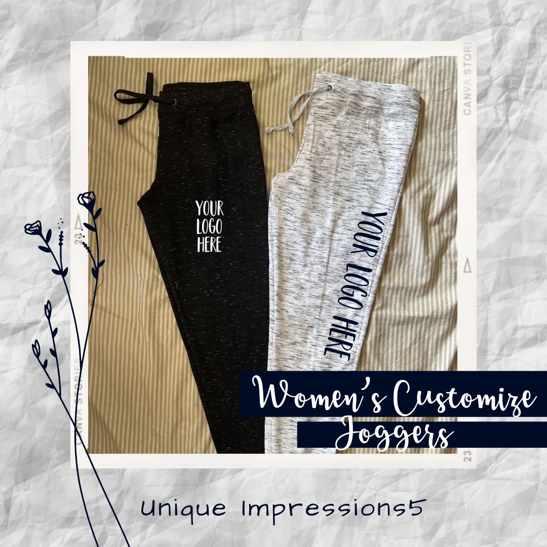 Soft and stylish Personalized Women's Fit Jogger Sweatpants, ideal for fitness, casual wear, and custom branding.

