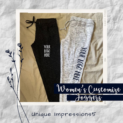 Soft and stylish Personalized Women's Fit Jogger Sweatpants, ideal for fitness, casual wear, and custom branding.

