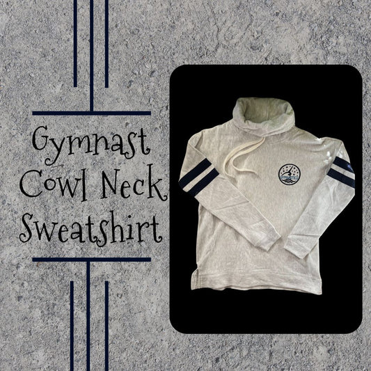 Stylish and cozy Custom-Made Cowl Neck Gymnastics Sweatshirt, perfect for gymnasts, teams, and personalized gifts.