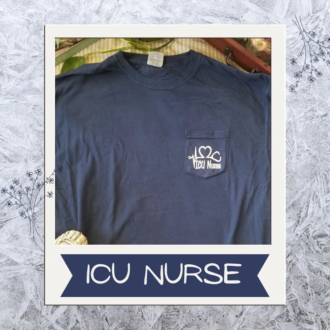 Personalized nurse pocket shirts - Custom made nurse shirts - comfort color pocket shirts | Unique Impressions5