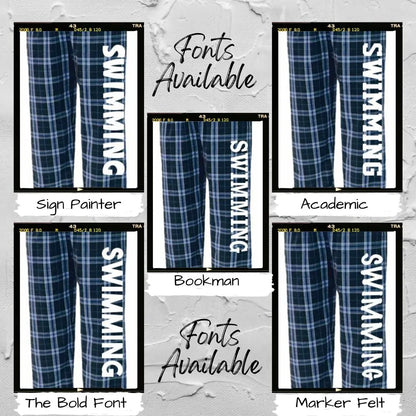 Personalized swimmer flannel pants - Custom made swimming team flannel pants | Unique Impressions5